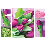 Цветы Модульные картины из 5 частей - Полиптих 5016